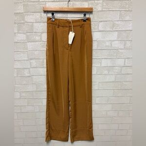 Z Supply Camel Pleated Front Elastic Waist Trousers Pants Size XS NWT